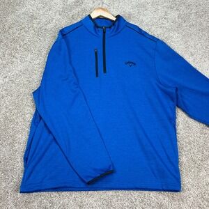 Callaway Pullover Men XL Blue Heathered Long Sleeve 1/4 Zip Golf Performance EUC